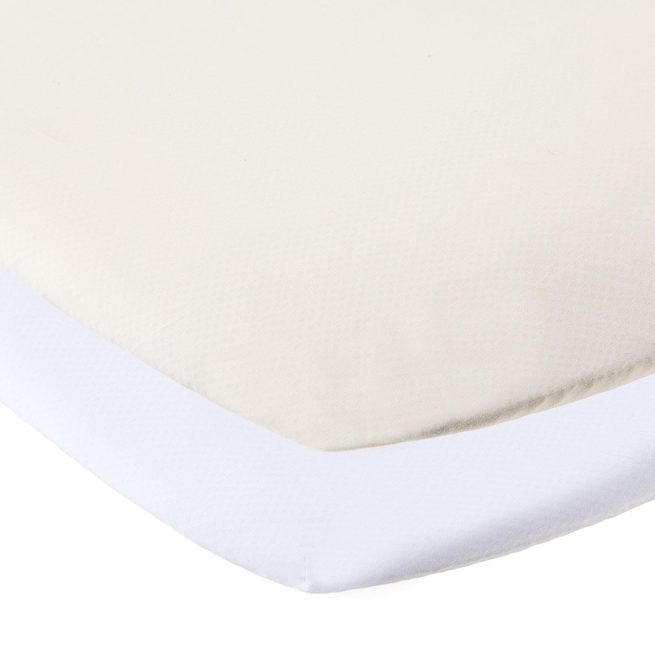 Cooling Sateen 180 Thread Count White and Birch Cotton Fitted Bassinet Sheets, 2 Pack - Premium Ultra-Soft Pillowcase Pair for Sleeping - Default Title
