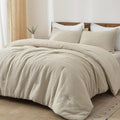 Heavyweight Warmth 3-Piece Waffle Weave Comforter Set Queen Size, Lightweight Comfy Bedding Set for All Season, Ultra Soft Textured 1 Co... - Luxurious Quilted Duvet Cover Set - Default Title