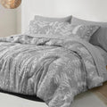 Luxurious Quilted 7 Pieces Printed King Comforter Set, Lightweight Reversible Botanical Bedding Set Include Comforter, Pillow Shams, Fl... - Luxurious Quilted Duvet Cover Set - Default Title