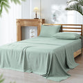 Wrinkle-Resistant Bamboo Bed Sheet Sets, 4 Pieces King Silky Soft Bedding Sheets, 1800 Thread Count 16 Inch Deep Pockets, Sage Green - Luxury Bed Sheet Set with Deep Pockets - Default Title