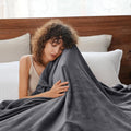 Reversible Sherpa Fleece Throw Blanket, Fuzzy Soft Lightweight Blankets for Bed, Sofa, Suitable for All Season, Grey, 50x60 inches - Lightweight Plush Warm Blanket for All Seasons - Default Title