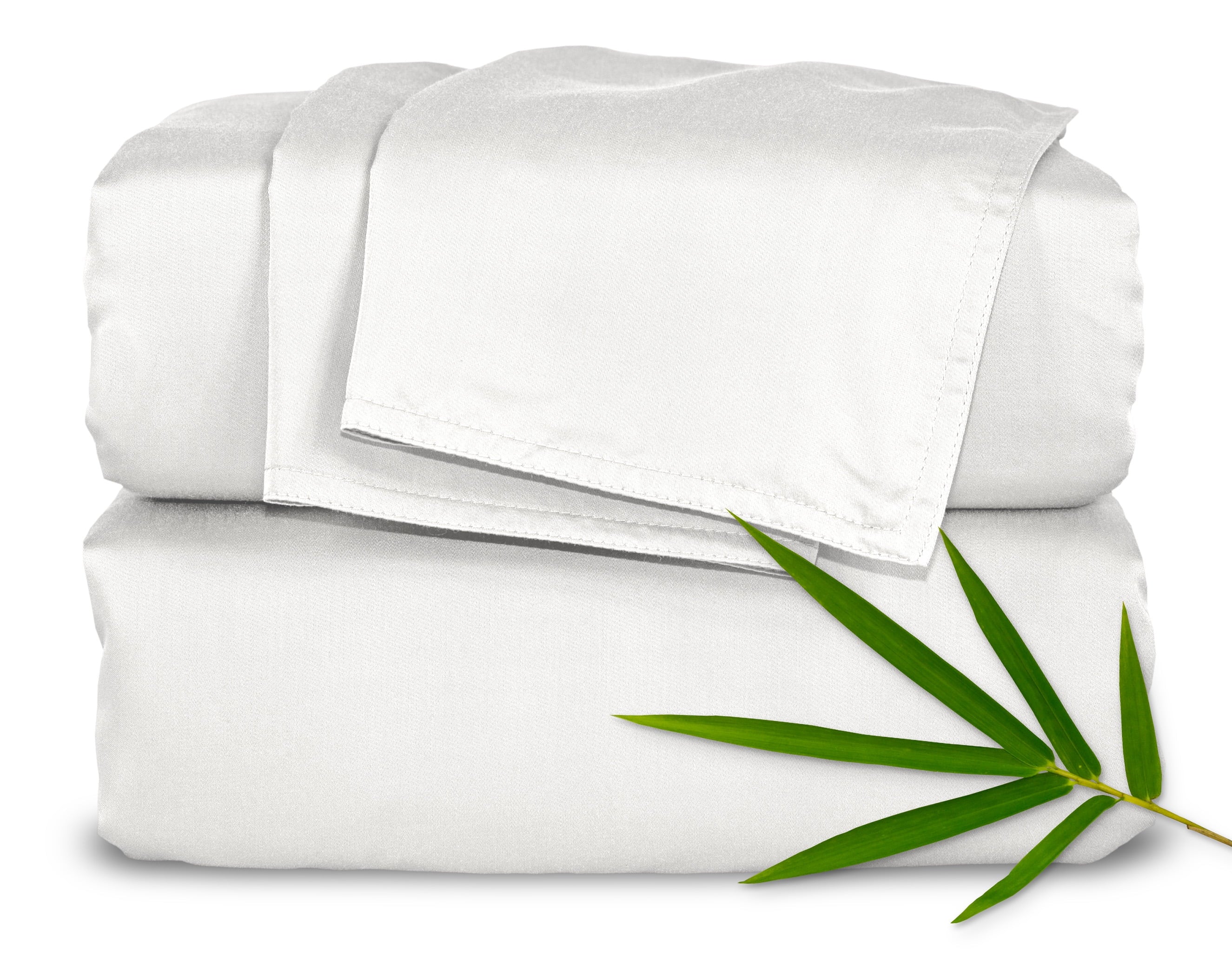 Wrinkle-Resistant Sheets King Size Bed Sheet 4 Piece Set, Genuine 100% Organic Bamboo Viscose, Luxuriously Soft & Cooling, Double Stitc... - Luxury Bed Sheet Set with Deep Pockets - Default Title