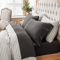 Ultra-Soft 100% Cotton Jersey Knit 4pc Bed Sheet Set Extra Deep Pocket up to 20" Charcoal Gray Queen - Luxury Bed Sheet Set with Deep Pockets - Default Title