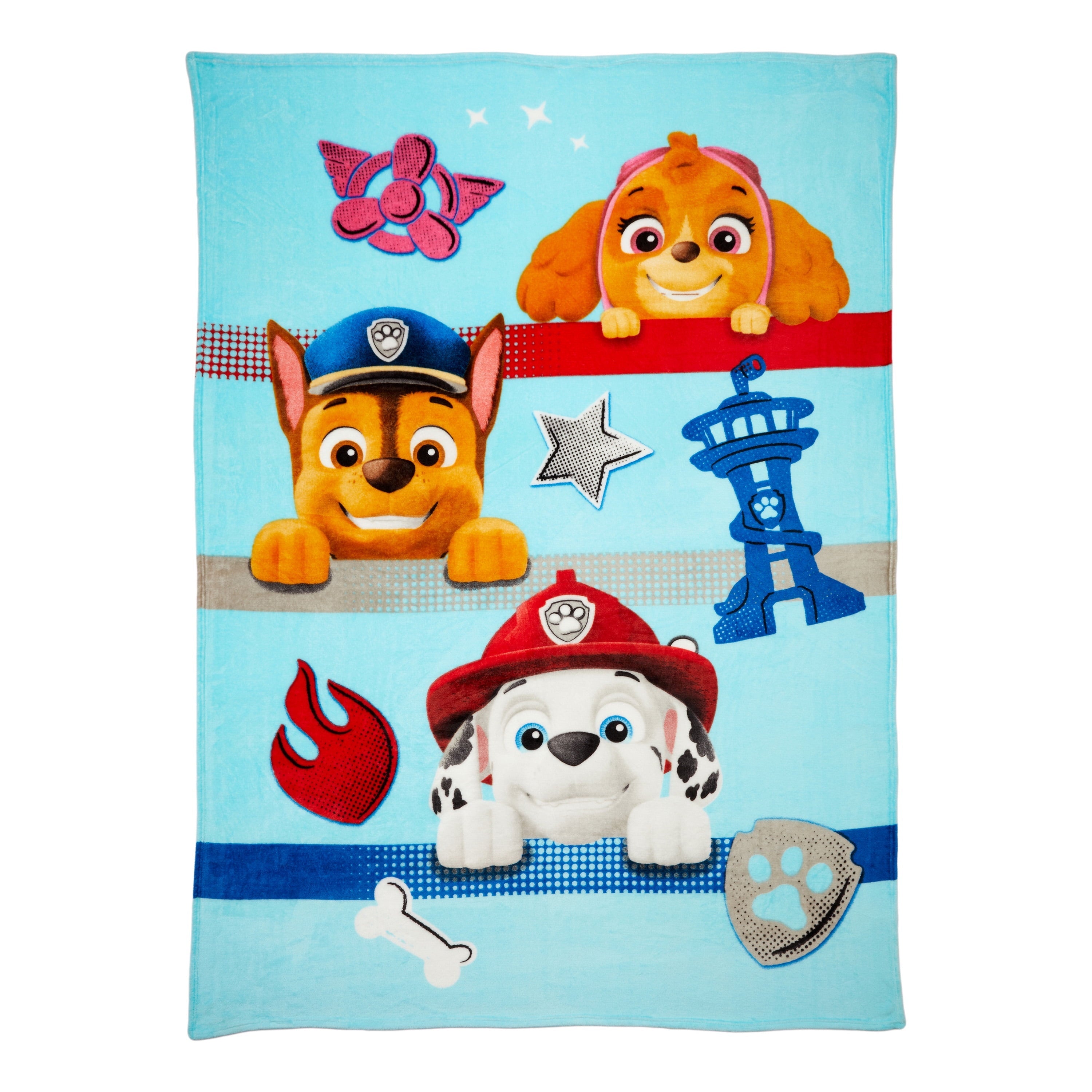 Cozy Fleece Kids Blue Print Fleece Bed Blanket, Twin/Full - Luxury Knitted Decorative Throw Blanket with Fringes - Default Title