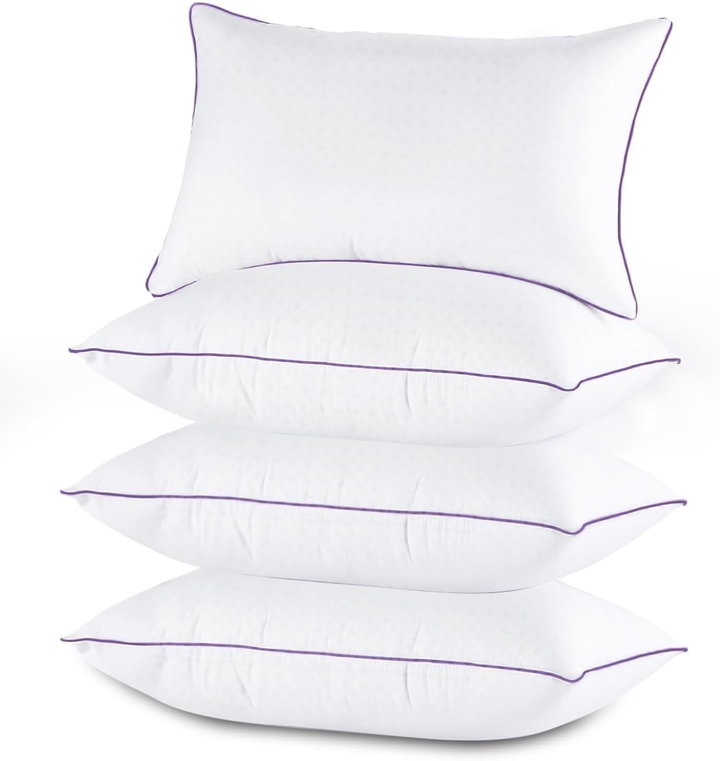 Orthopedic Support Set of 4, Cooling and Supportive Bed with Super Soft Down Alternative Fill, Luxury Fluffy Hotel Quality for Side, Bac... - Hotel Quality Plush Sleeping Pillows - Default Title