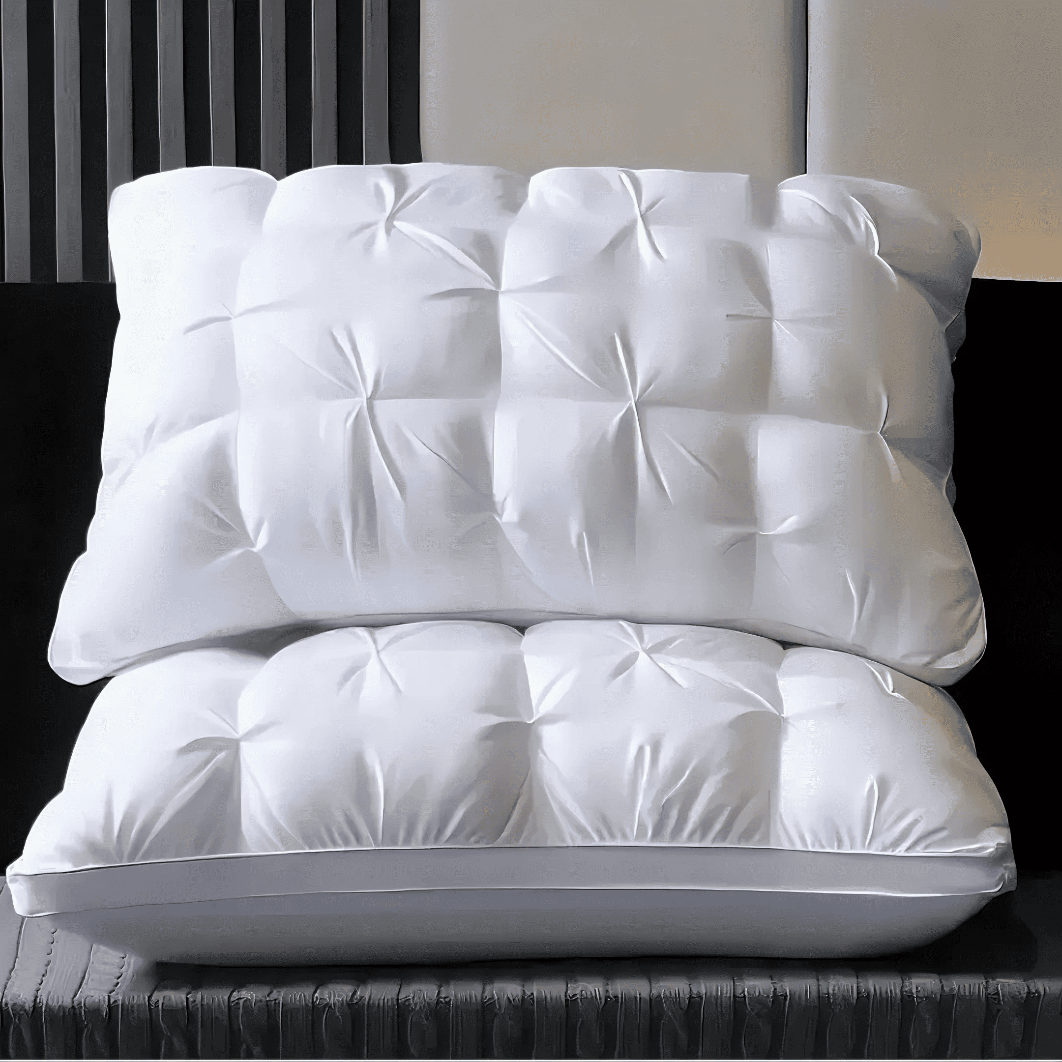 Ergonomic Memory Foam Queen Size Bed Pillows Set of 2, Hotel Quality, Down Alternative Gusseted Bed Pillows for Side, Back, or Stomach Slee... - Decorative Throw Pillow Cushion for Sofa & Bed - Default Title