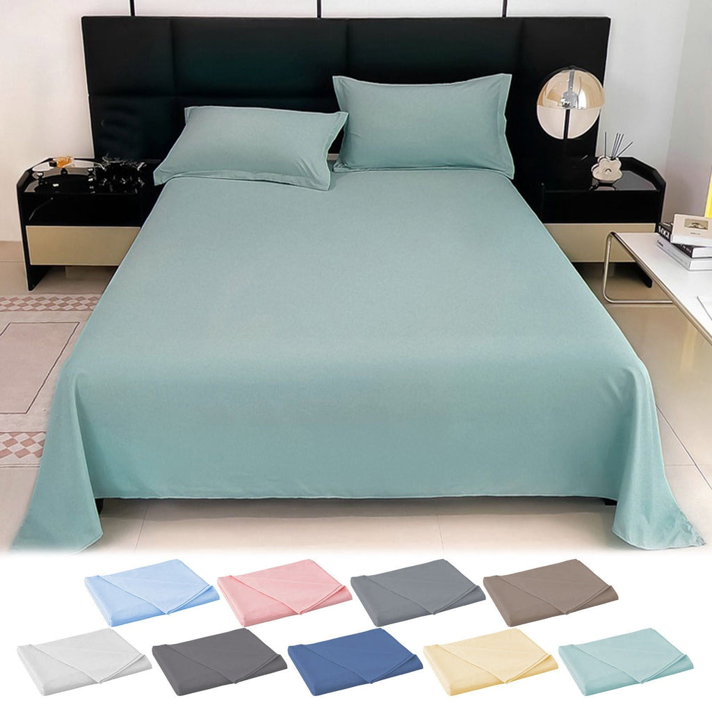 Cooling Sateen Color Twin Size Flat Sheet - Hotel Quality Top Flat Bed Sheet Only, Ultra Soft, Comfy, Breathable & Cooling - Fade & ... - Breathable Egyptian Cotton Flat & Fitted Sheets - Default Title