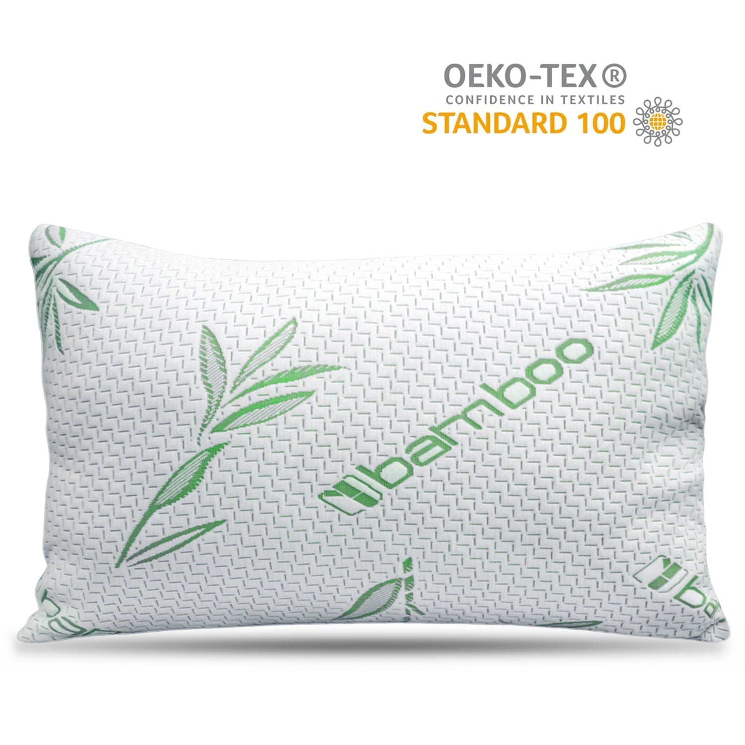 Decorative Plump Queen Size Bamboo Pillow, Memory Foam Bed Pillows with Washable Pillowcases, Queen - Ergonomic Memory Foam Pillow for Neck Pain Support - Default Title