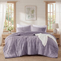 Hypoallergenic Cloud Full/Queen Comforter Set, Boho 3-Piece Pintuck Stitching Bedding Set, Soft Washed Pleated Bed Sets with Pillow Shams,... - All-Season Down Alternative Comforter Insert - Default Title