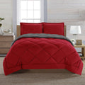 Fluffy Down Alternative Reversible 3pc Comforter Set- Available In A Few Sizes And Colors , Full/Queen, Red/Gray - All-Season Down Alternative Comforter Insert - Default Title