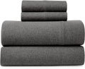 Cooling Sateen Jersey Sheet Set - 4 Pieces Queen Cotton Sheets Set - Stretchable Ultrasoft Luxury Knit Bed Linen (Dark Gray, Queen) - Luxury Bed Sheet Set with Deep Pockets - Default Title