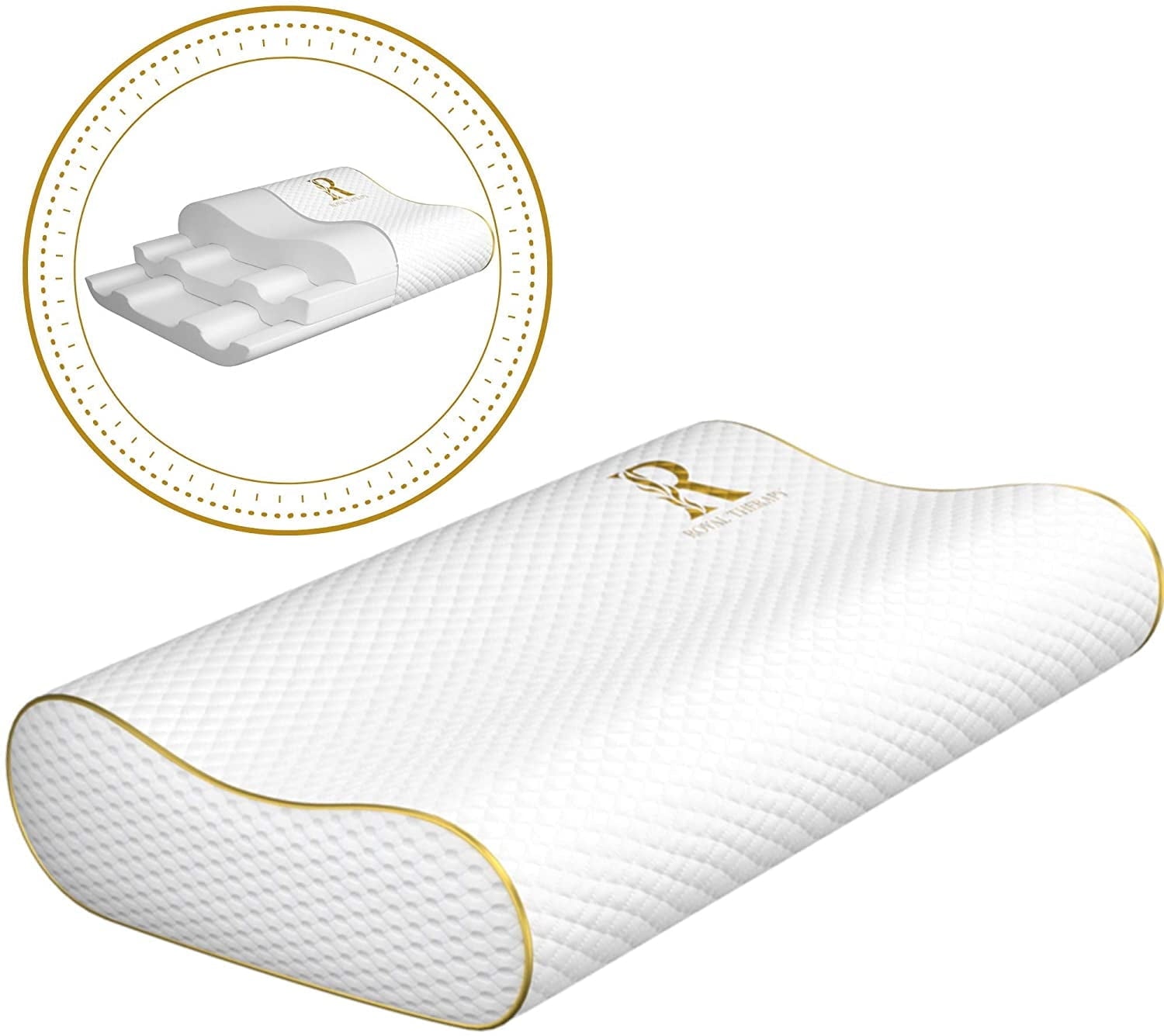 Decorative Plump Queen Memory Foam Pillow + Extra Pillowcase, Bed Pillow for Neck & Shoulders for Adult - Hotel Quality Plush Sleeping Pillows - Default Title