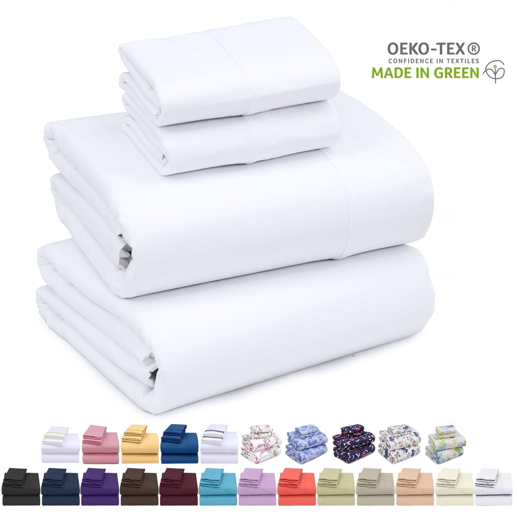 Cooling Sateen Set - Luxurious Silky Soft Microfiber Bedding - Cozy & Comfy - 15 inch Deep Pocket (Fits up to 17") Hotel Bed - 4 Pcs... - Breathable Egyptian Cotton Flat & Fitted Sheets - Default Title