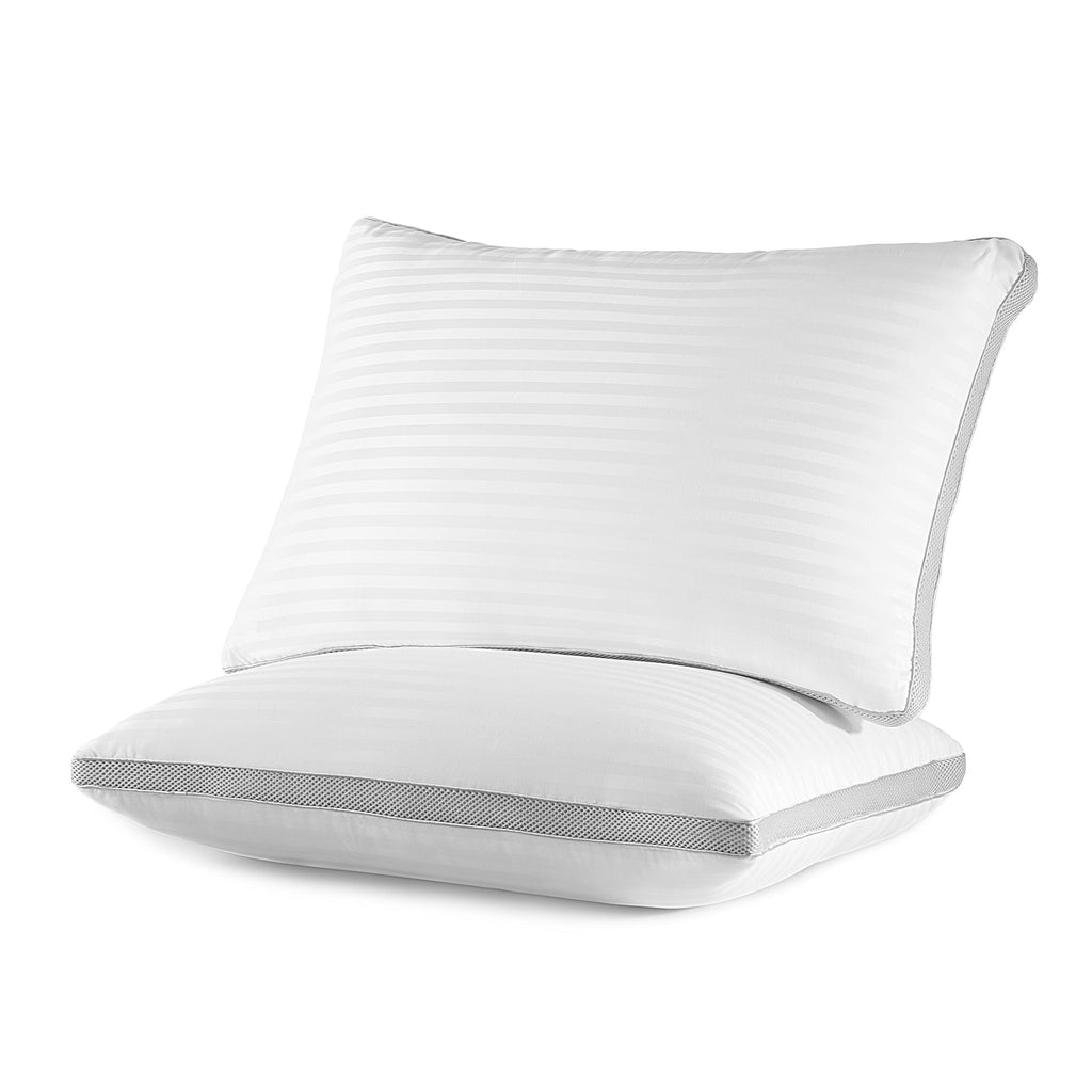Orthopedic Support Bed Pillows for Sleeping, Queen Size Set of 2, Sandwich Mesh with Breathable Sides, Premium Medium pillows for Back, ... - Orthopedic Shredded Foam Bed Pillow Set - Default Title