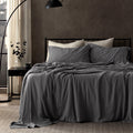 Wrinkle-Resistant Bed Sheets - Full Size Bed Sheets - Washed Microfiber - 4 Piece Hotel Luxury Bedding Sheets with Fitted Sheet, Flat S... - Cooling Hotel Quality Bedding Sheets and Pillowcases - Default Title