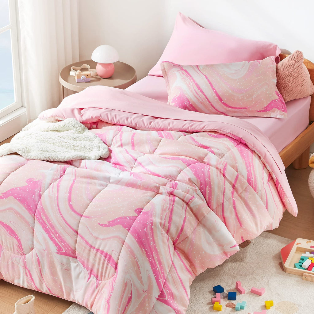 Luxurious Quilted Kids Twin Bedding Comforter Set - 5 Pieces Super Cute & Soft Bedding Sets & Collections with Comforter, Sheet, Pillow... - Cloud-Like Soft Lightweight Bed Comforter - Default Title