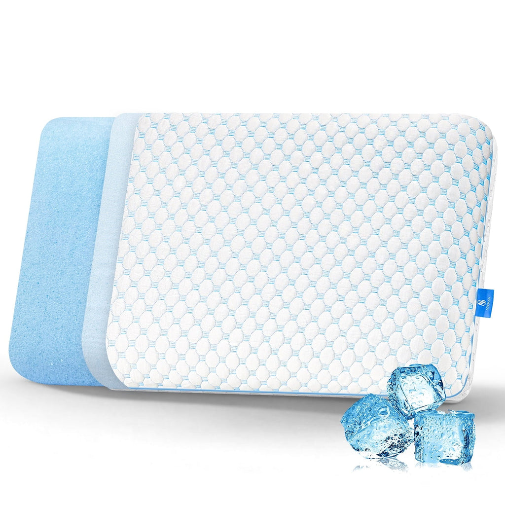 Ergonomic Memory Foam Memory Foam Pillow for Bed, Firm Cooling Pillow with Washable Cover, Supportive Bed Pillow for Side,Stomach and Back ... - Decorative Throw Pillow Cushion for Sofa & Bed - Default Title