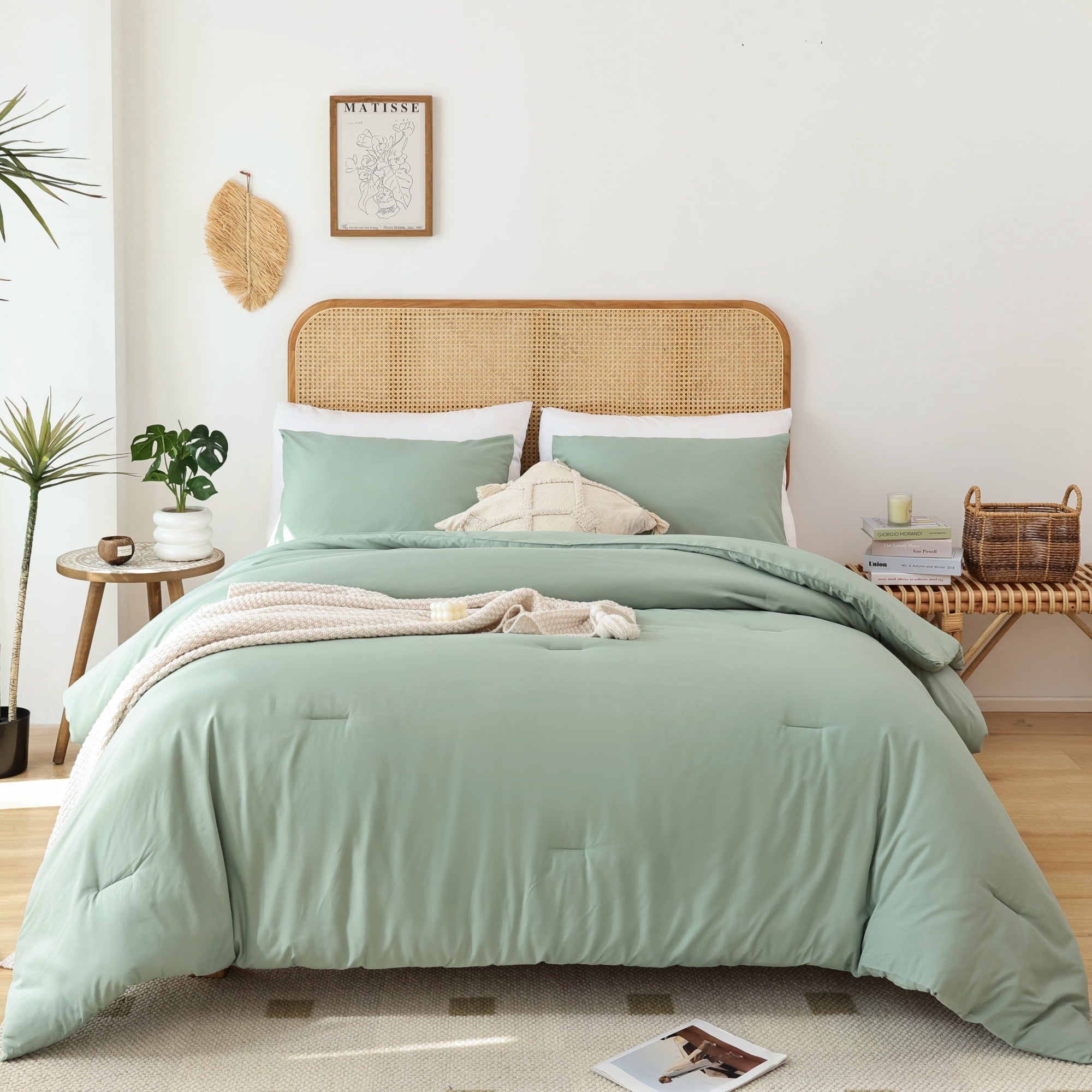 Heavyweight Warmth Queen Comforter Set For Adult, 3 Piece Sage Green Comforter Sets & Bedding For All Season - Hypoallergenic Ultra-Fluffy Quilt for Winter - Default Title