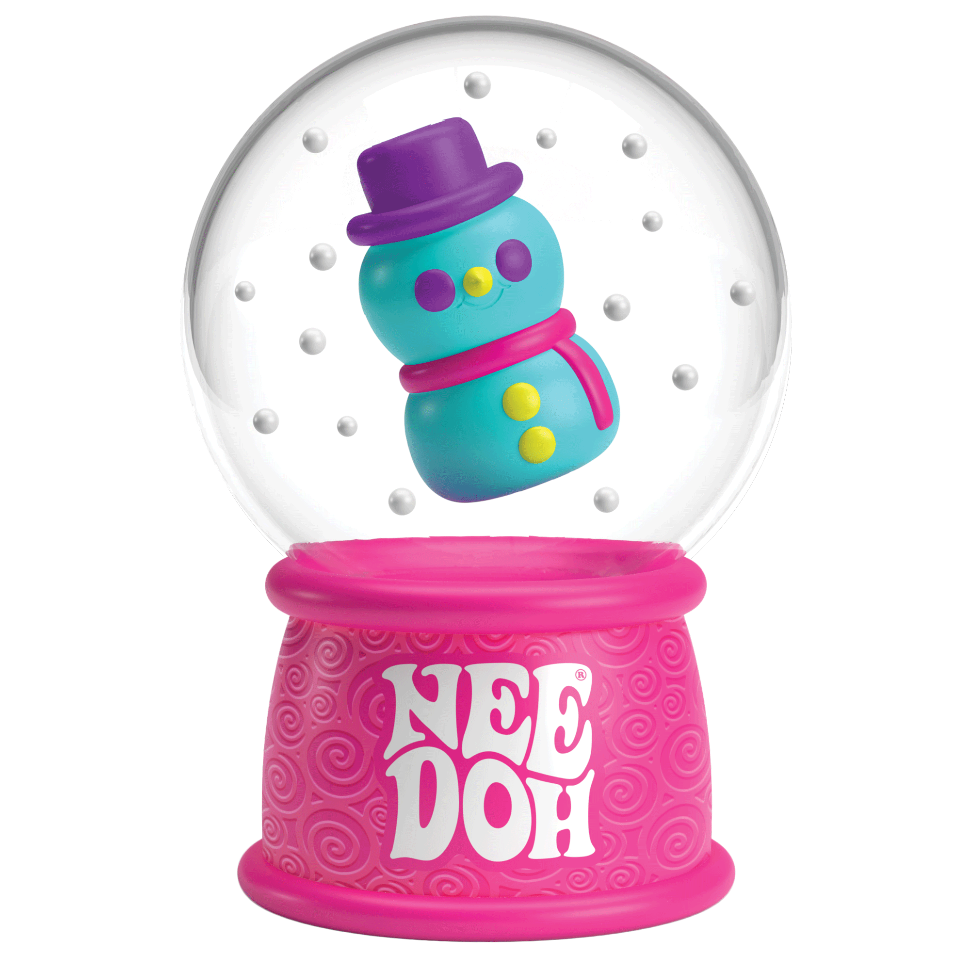 Translucent Jelly NeeDoh Squish N Flow Snow Globe | Signature Moonlit Lane - Translucent Jelly Cool Cube Sensory Toy Detail