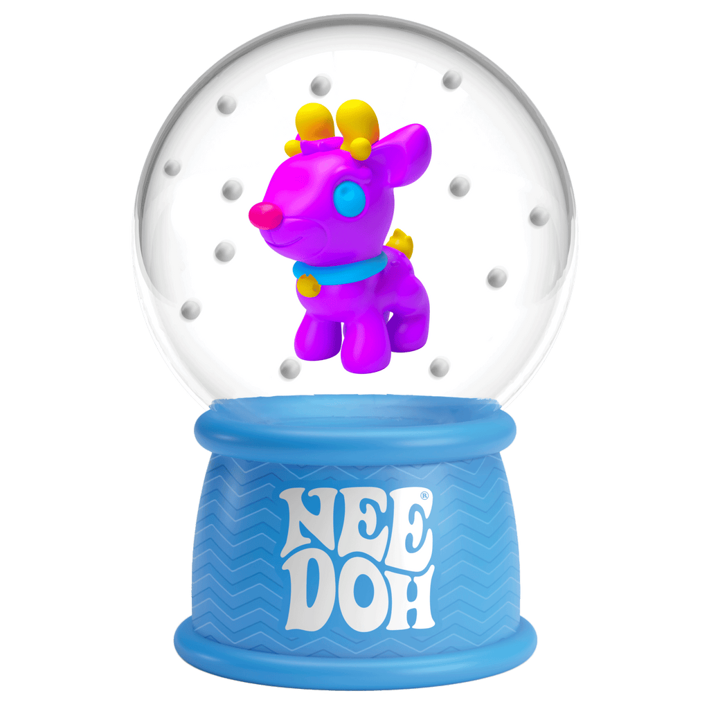 Translucent Jelly NeeDoh Squish N Flow Snow Globe | Signature Moonlit Lane - Translucent Jelly Cool Cube Sensory Toy Detail