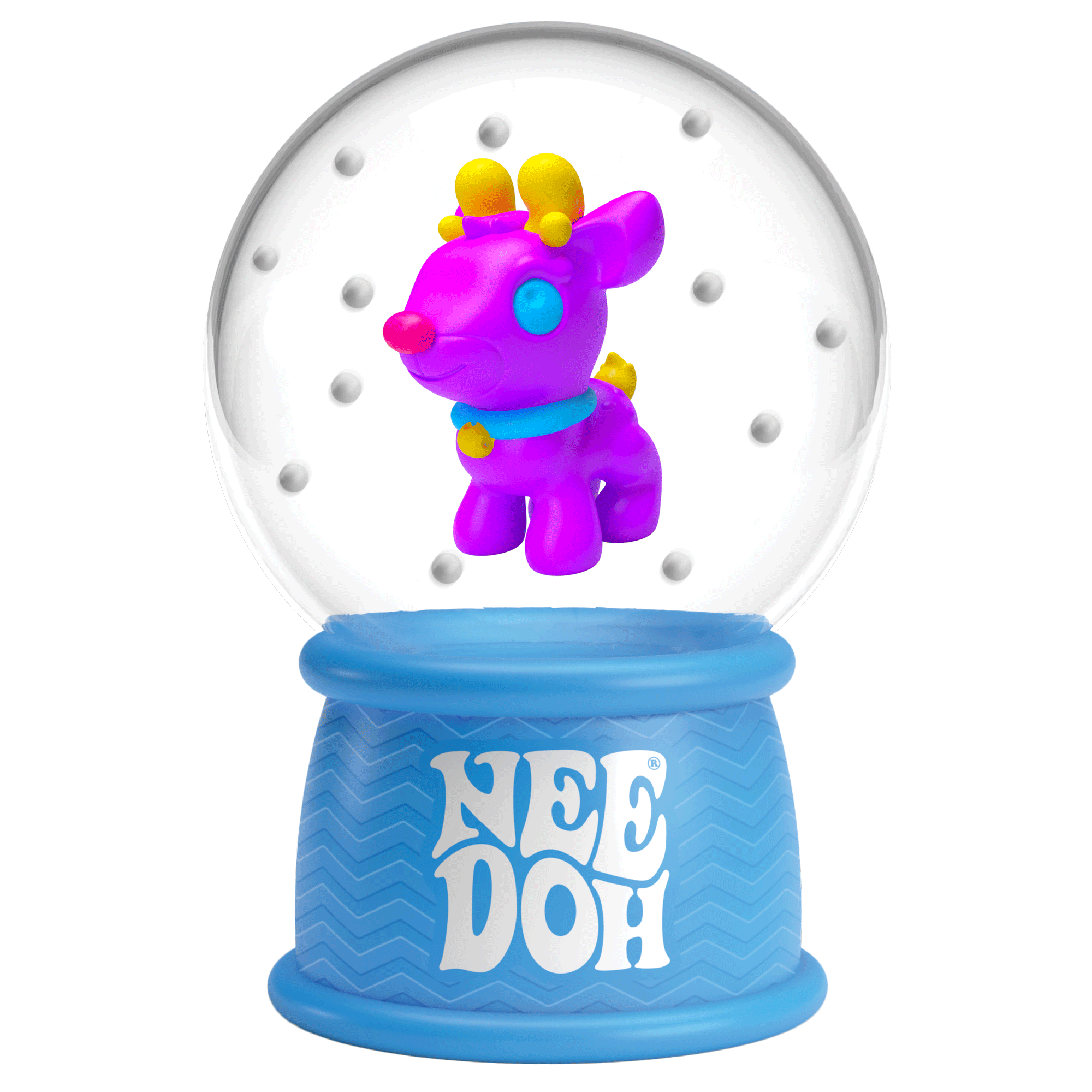 Translucent Jelly NeeDoh Squish N Flow Snow Globe | Signature Moonlit Lane - Translucent Jelly Cool Cube Sensory Toy Detail