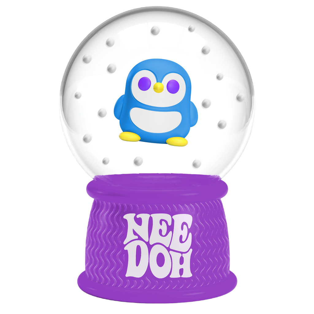 Translucent Jelly NeeDoh Squish N Flow Snow Globe | Signature Moonlit Lane - Translucent Jelly Cool Cube Sensory Toy Detail