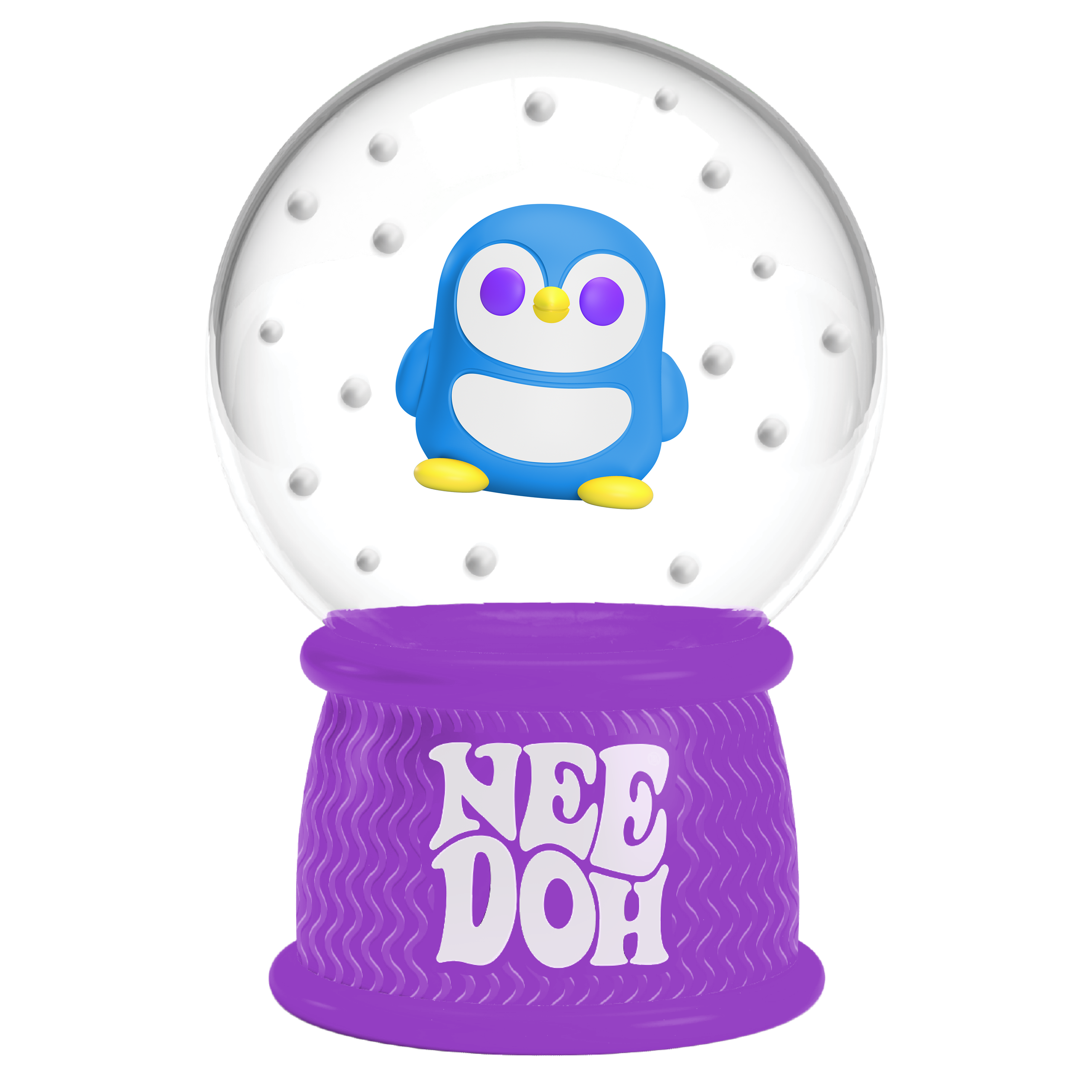 Translucent Jelly NeeDoh Squish N Flow Snow Globe | Signature Moonlit Lane - Translucent Jelly Cool Cube Sensory Toy Detail