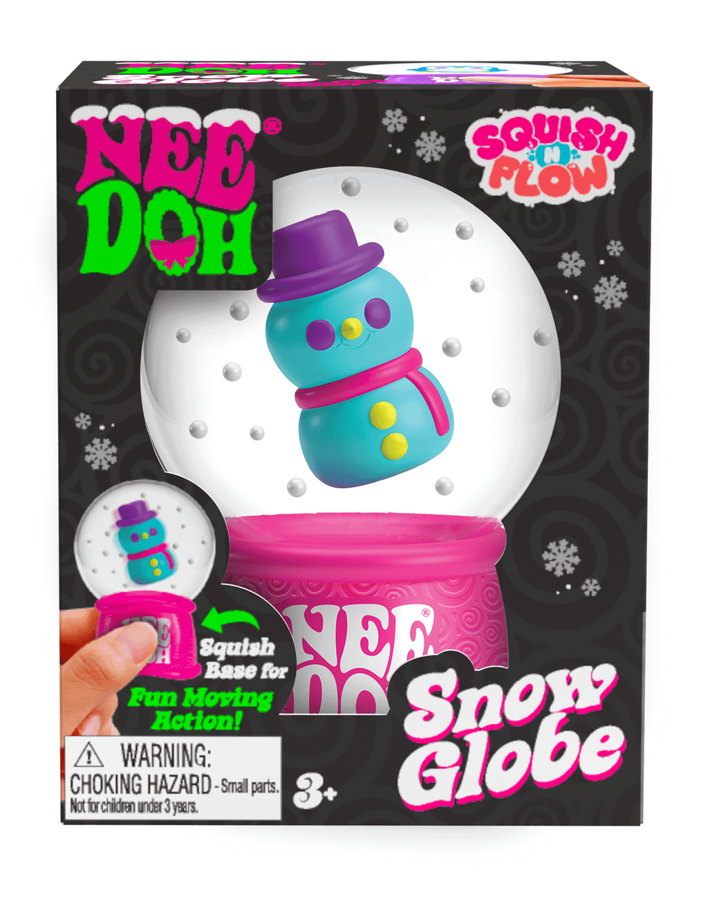Translucent Jelly NeeDoh Squish N Flow Snow Globe | Signature Moonlit Lane - Translucent Jelly Cool Cube Sensory Toy Detail