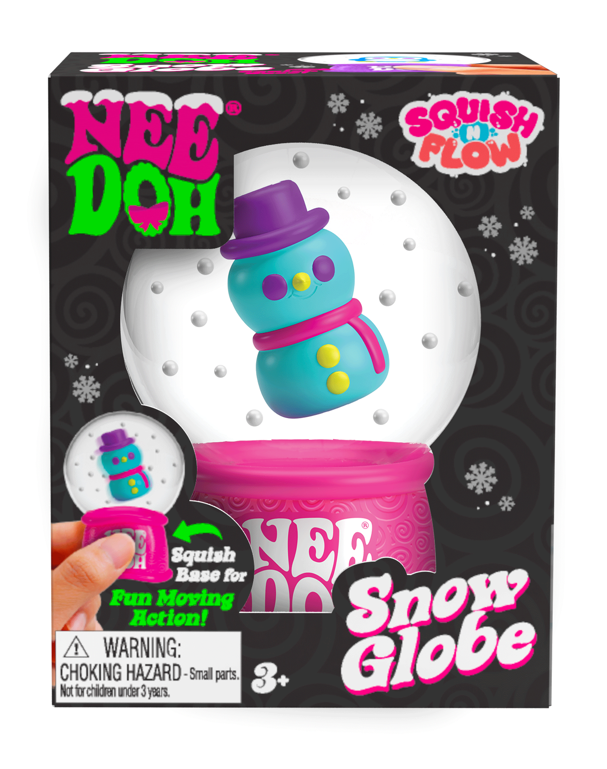 Translucent Jelly NeeDoh Squish N Flow Snow Globe | Signature Moonlit Lane - Translucent Jelly Cool Cube Sensory Toy Detail