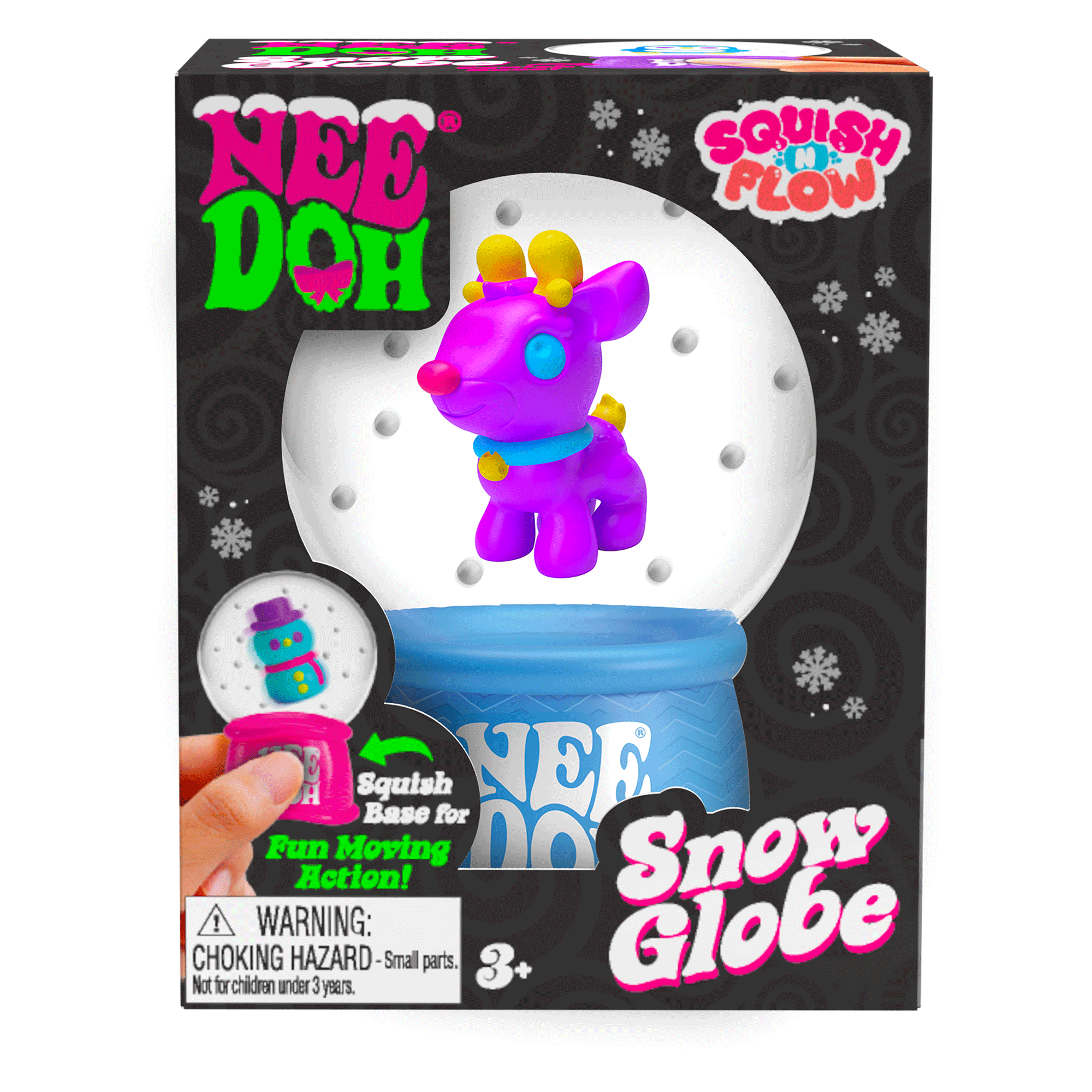 Translucent Jelly NeeDoh Squish N Flow Snow Globe | Signature Moonlit Lane - Translucent Jelly Cool Cube Sensory Toy Detail