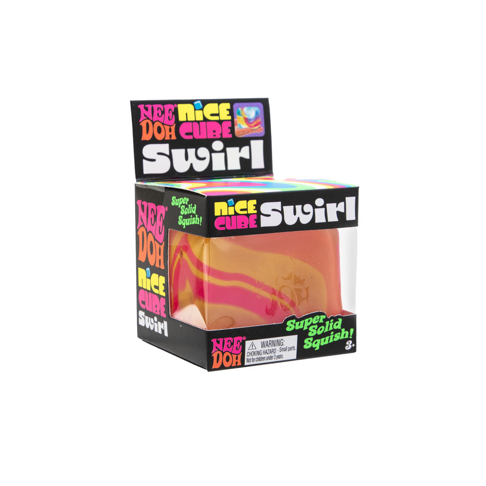 Crystal Clear NeeDoh Nice Cube Swirl | Select Golden Pond - 3-Piece Assorted Nice Cubes Pack for Fidgeting Detail