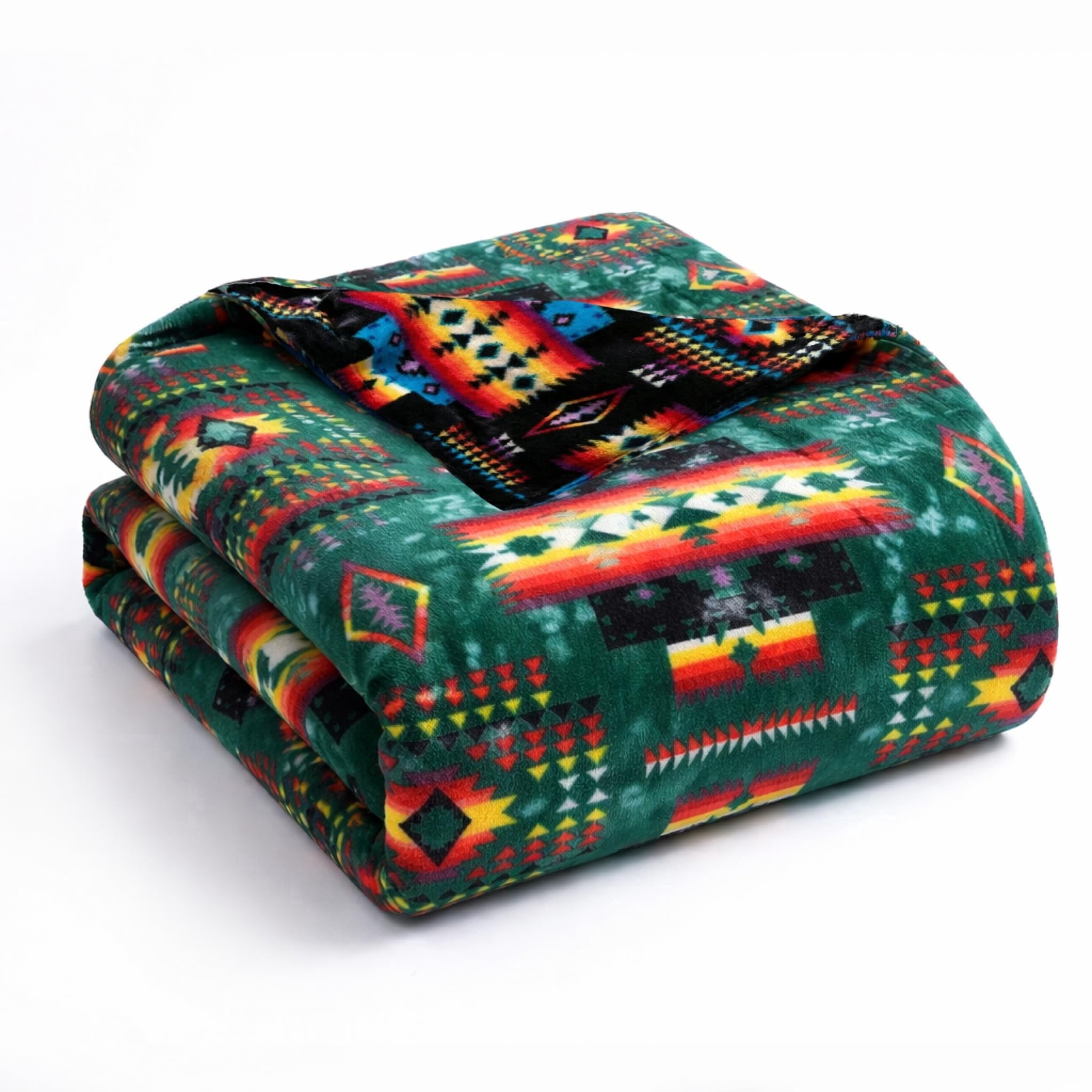 Cozy Fleece Sacred Thread Fleece Blanket South Western, Reversible Mexican, Vibrant Aztec Blankets and Throws for Aztec Decor for... - Luxury Knitted Decorative Throw Blanket with Fringes - Default Title
