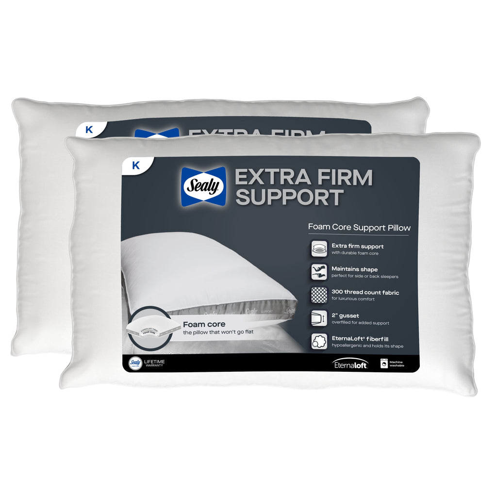 Decorative Plump Extra Firm Support Foam Core Pillow 2pk, King - Orthopedic Shredded Foam Bed Pillow Set - Default Title