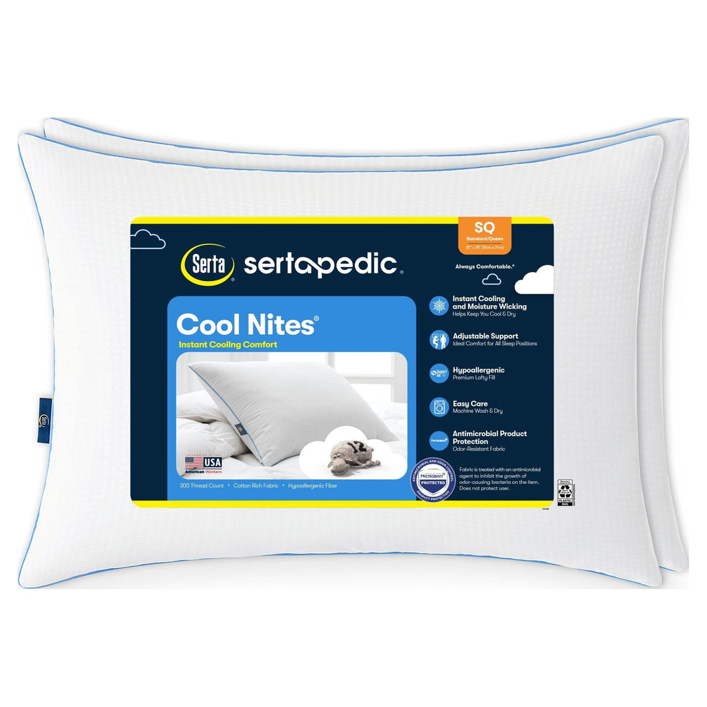 Hotel Collection Cool Nites Bed Pillow, Standard/Queen, 2 Pack - Decorative Throw Pillow Cushion for Sofa & Bed - Default Title