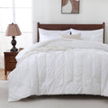Luxurious Quilted 7 Pieces Pinch-Pleated Comforter Set, White Queen Size - Luxurious Quilted Duvet Cover Set - Default Title