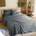 Ultra-Soft Shilucheng 4 Pieces Luxury Bed Sheets Set, Plush Microfiber Bed Sheets, 16" Deep Pocket, Queen, Dark Gray - Cooling Hotel Quality Bedding Sheets and Pillowcases - Default Title