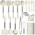 Heat-Resistant Silicone Cooking Utensil Set, 30 Pcs Kitchen Utensils Set with Stainless Steel Handle, Food Grade Silicone Spatula Se... - Durable Turner & Ladle Utensil Set for Home Chefs - Default Title