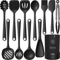 Seamless One-Piece Silicone Kitchen Utensils Set, 600°F Heat Resistant Silicone Cooking Utensils, Spatula, Spoon, Whisk, Tongs, Kitchen ... - Ergonomic Kitchen Tongs and Cooking Spoon Utensil - Default Title