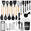 Durable Steel Silicone Cooking Utensils Set with Holder, 44 PCS Kitchen Utensils Set, Silicone Kitchen Gadgets Spatulas Set for Non... - Heavy Duty Stainless Steel Kitchen Shears - Default Title