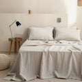 Premium Egyptian Cotton 100% Linen Sheet Set Solid Color-4 Pcs Washed French Linen Bed Sheets(1 Flat Sheet,1 Fitted Sheet,2 Pillowcases)-Brea... - Cooling Hotel Quality Bedding Sheets and Pillowcases - Default Title