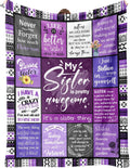 Reversible Sherpa Sister Gifts Blanket, Sister Gifts , Happy Birthday Gifts for Sister, Unique Sister Gifts for My Dear Sister on Mothe... - Cozy Fleece Throw Blanket for Couch & Bed - Default Title