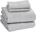 Breathable Luxury Jersey Knit Full Size Sheets 4pc|100% T-Shirt Cotton Blend Super Soft Breathable Jersey Sheets Full Size Bed, Stretch... - Cooling Hotel Quality Bedding Sheets and Pillowcases - Default Title