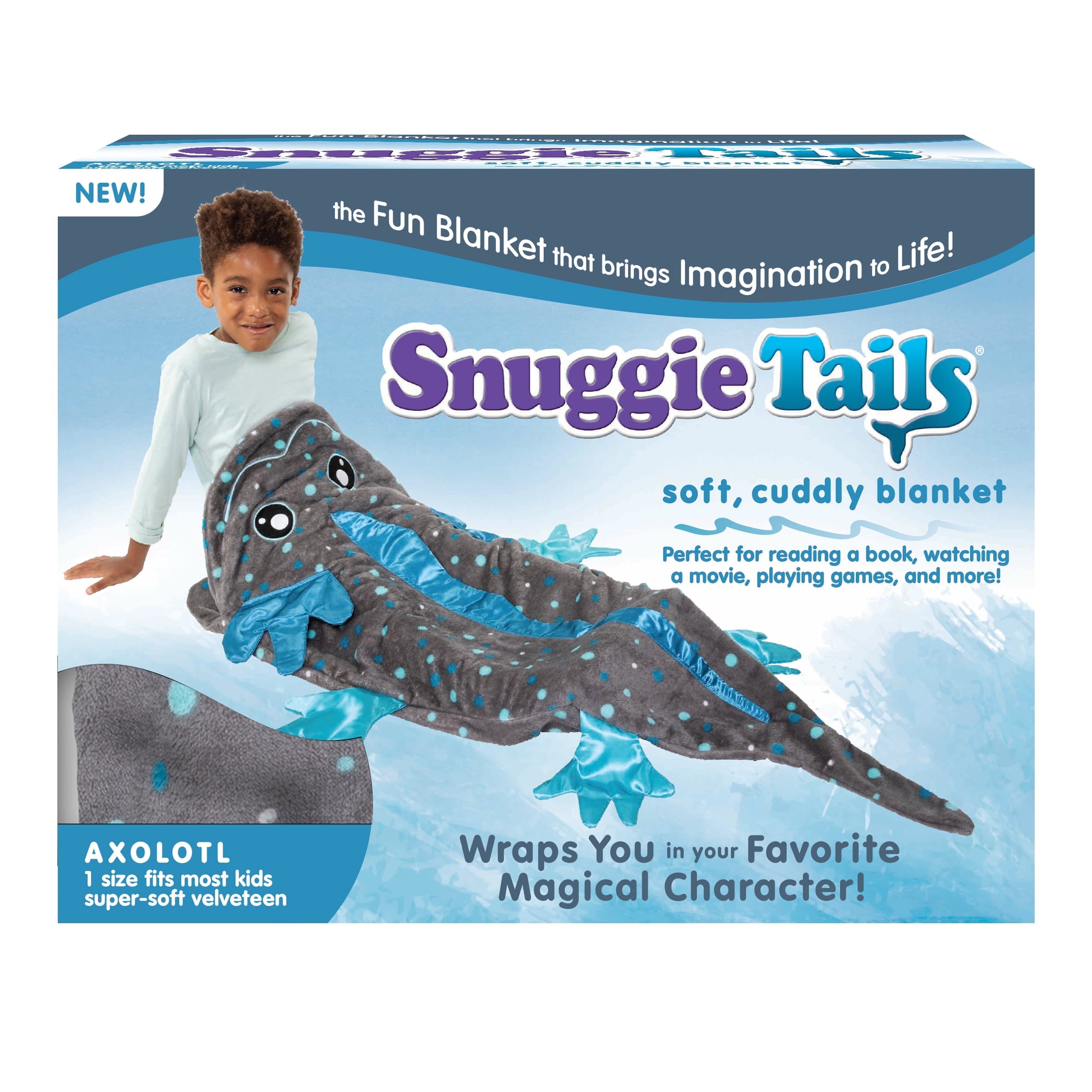 Decorative Knitted Tails, The Original Wearable Blanket with Sleeves, Super Soft Throw Fleece, Axolotl, Ages 5+ - Cozy Fleece Throw Blanket for Couch & Bed - Default Title