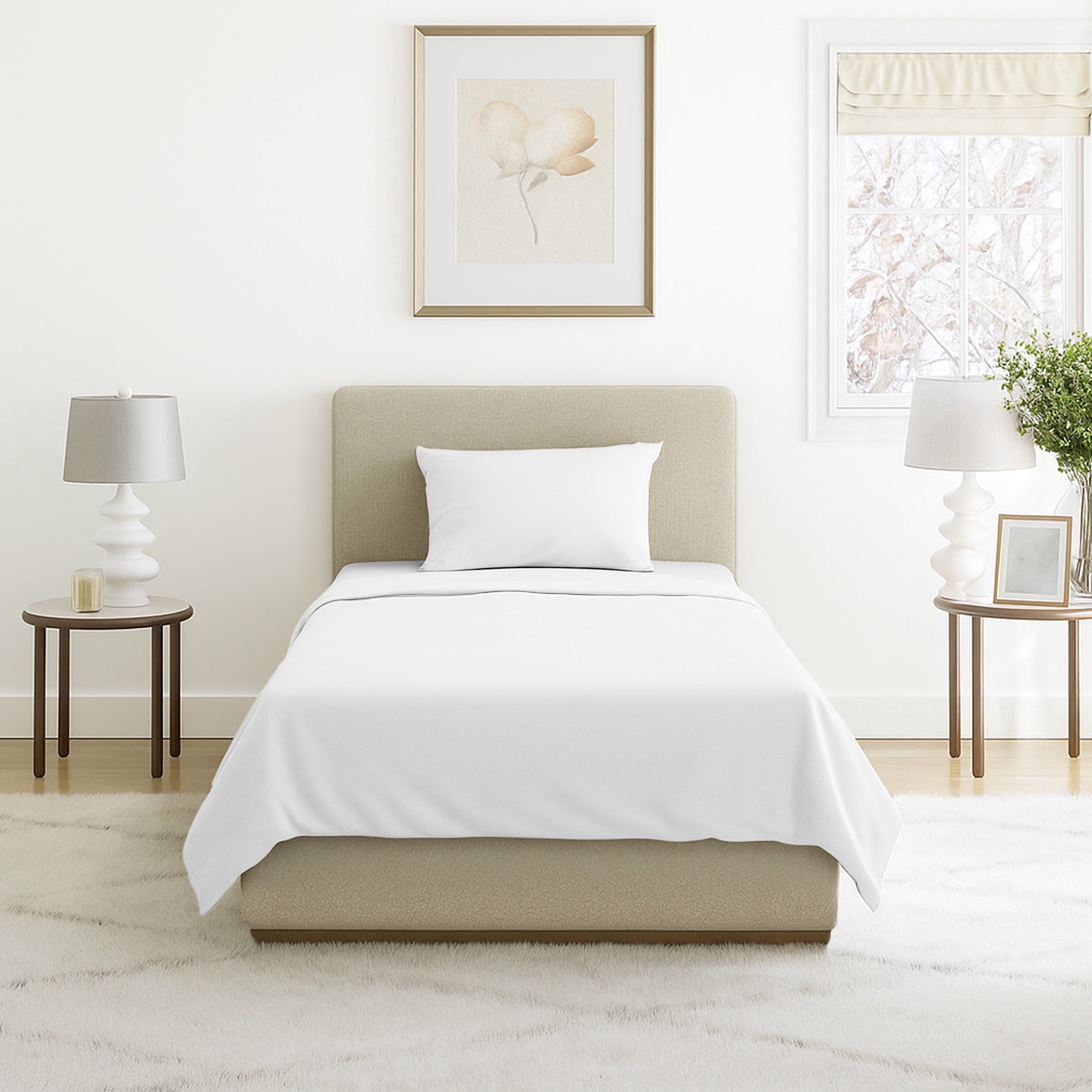 Premium Egyptian Cotton Set- 3 Piece Bed Linens-Fitted & Flat s, Plus A Pillowcase-Wrinkle, Stain & Fade Resistant (Twin, White) - Cooling Hotel Quality Bedding Sheets and Pillowcases - Default Title