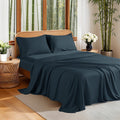 Wrinkle-Resistant 100% Organic Luxurious Bamboo Sheets, Queen Sheet Set 4-Piece with 16" Deep Pocket, Silky Smooth Luxury Bed Sheets, N... - Breathable Egyptian Cotton Flat & Fitted Sheets - Default Title