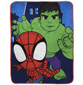 Super Soft Flannel Spidey & His Amazing Friends Kids Throw, 46 x 60, Microfiber, Blue, Marvel - Cozy Fleece Throw Blanket for Couch & Bed - Default Title