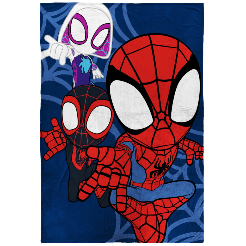 Reversible Sherpa Spidey and His Amazing Friends Kids Plush Twin/Full Blanket, 62 x 90, Microfiber, Blue and Red - Super Soft Reversible Sherpa Flannel Blanket - Default Title