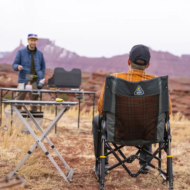 Patented Spring-Action Stowaway Rocker - Choice 794 - Heavy-Duty Kickback Rocker with Beverage Holder Detail