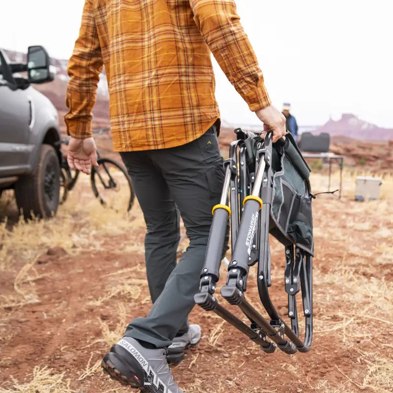 Patented Spring-Action Stowaway Rocker - Choice 794 - Heavy-Duty Kickback Rocker with Beverage Holder Detail