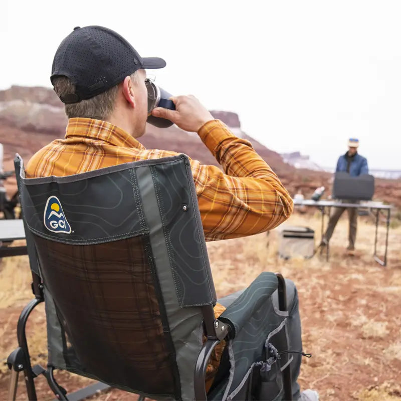 Patented Spring-Action Stowaway Rocker - Choice 794 - Heavy-Duty Kickback Rocker with Beverage Holder Detail